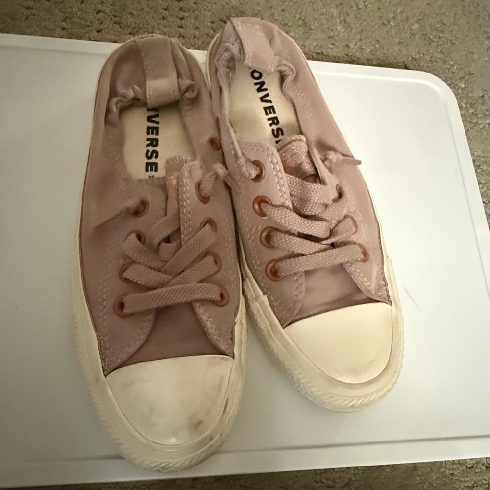 Converse Pink shoreline Canvas slides/Sneakers  6.5